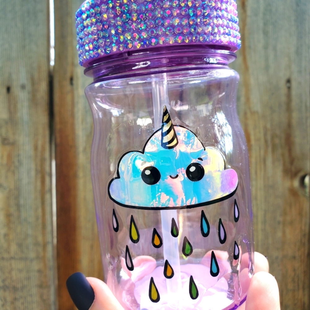 Kids cup customized vinyl and jewels